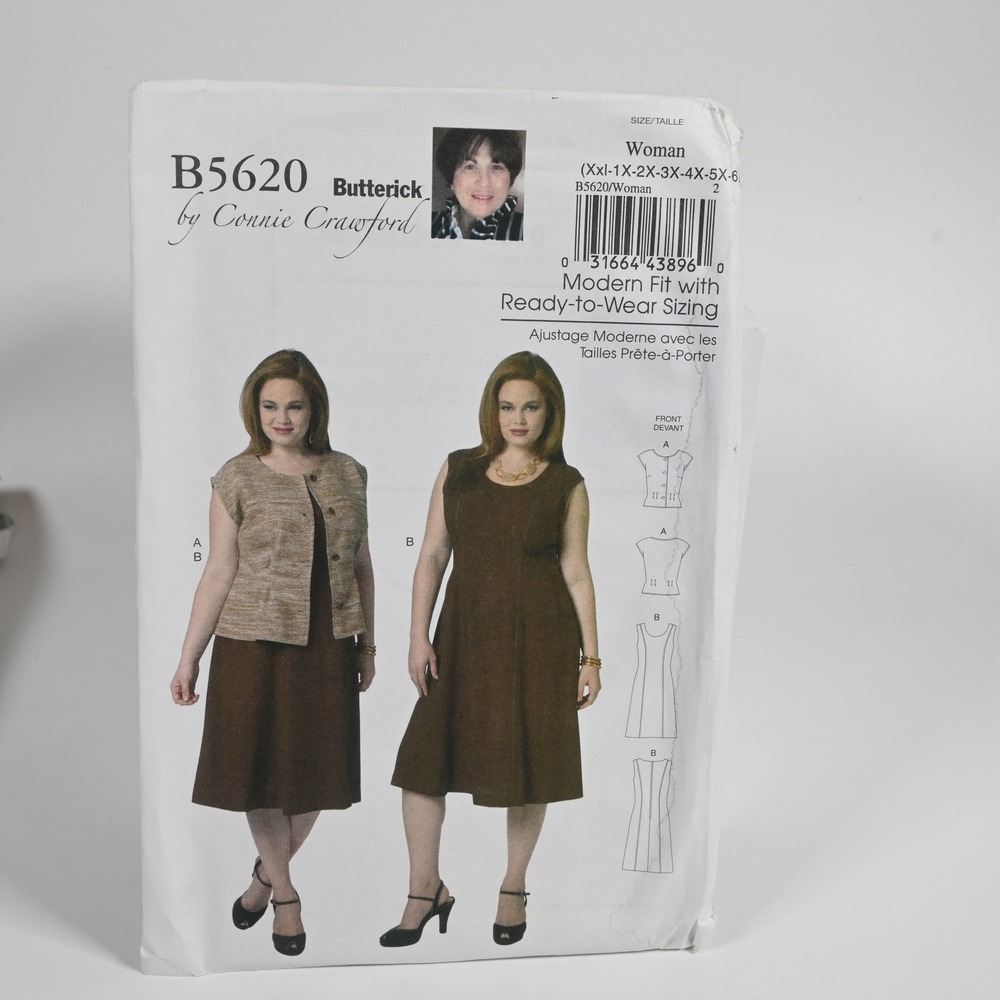 Butterick B5620 Jacket Dress Pattern Women XXL-6X Uncut Factory Folded
